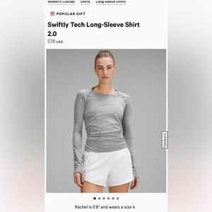 Grey Lululemon swiftly tech long sleeve
